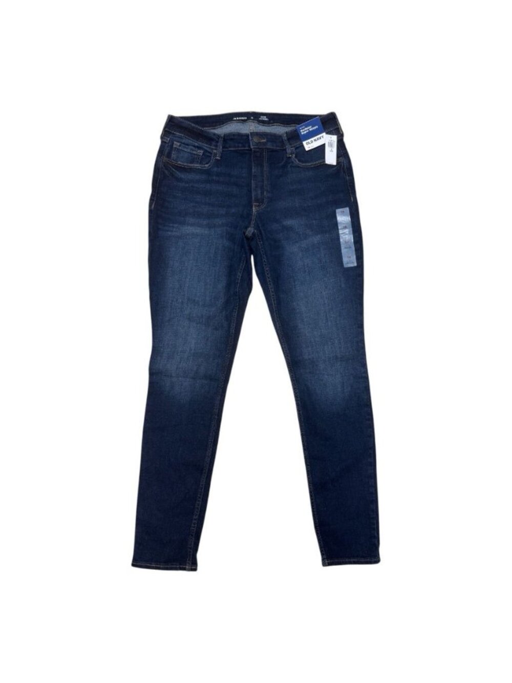 NWT Old Navy Mid Rise Rockstar Super Skinny Jeans Women’s Size 14 Long Dark Wash
